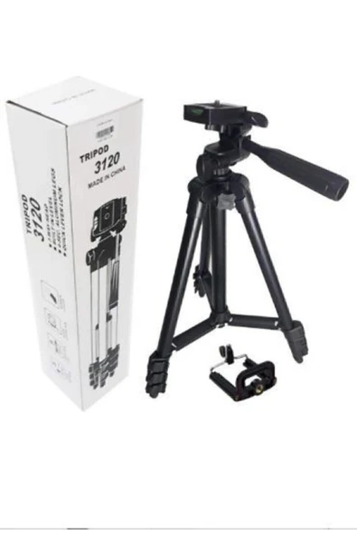 MVM Tf-3120 102 Cm Cep Telefonu Fotoğraf Makinesi Tripod + Telefon Tutacağı Siyah ürün görseli 1