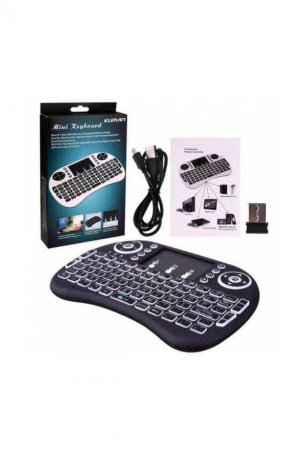 POLYGOLD Işıklı Mini Klavye Mouse Smart Tv Box Pc Şarjlı Pg-8035 ürün görseli 1