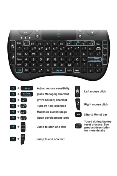 POLİYGOLD Polıygold Mini Keyboard Kablosuz Mini Klavye Mause - Resim 2