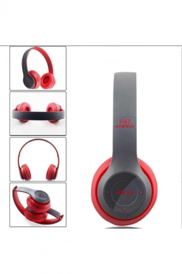 QUPON STORE Bluetooth Kulaklık P47-5.0+edr-kırmızı ürün görseli 1