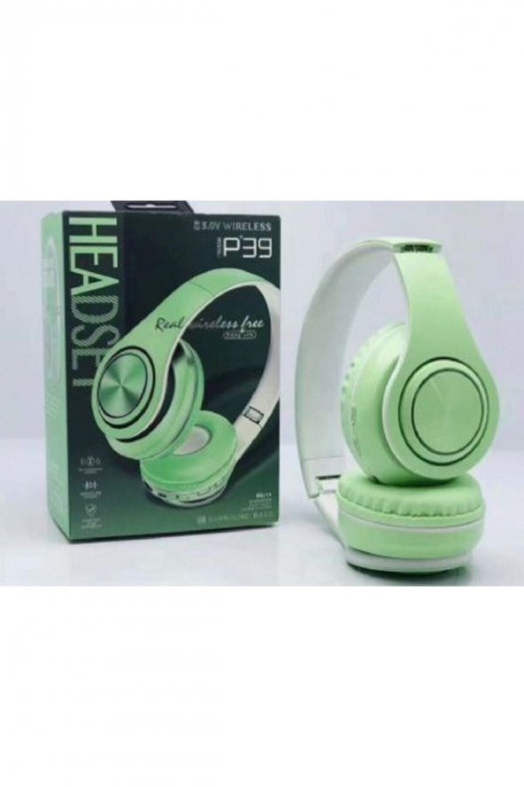 CosmoVEGA Macaron Yeşil Bluetooth Kablosuz Stereo Kulaklık - Resim 2