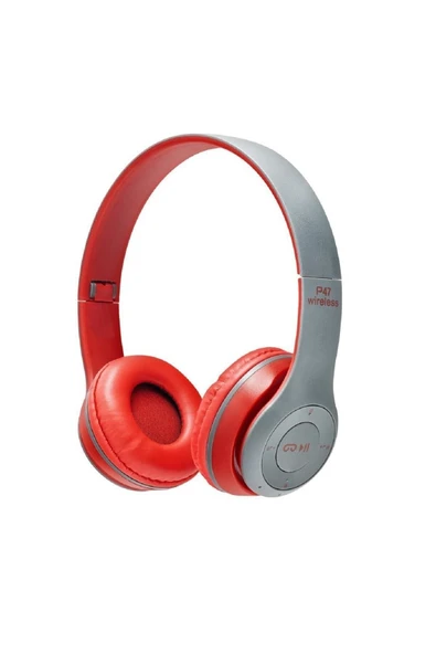 POLYGOLD P47pol Bluetooth Kulaklık Mp3 Fm Solo 2 Beats Model Kulaküstü - Kırmızı ürün görseli 1