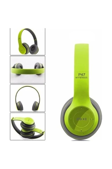 Gece P47 Bluetooth Kulaklık Wireless Kablosuz Kart Girişli Yeşil ürün görseli 1
