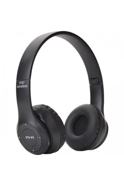 P47 Siyah Katlanabilir Bluetooth Kulaklık ürün görseli 1