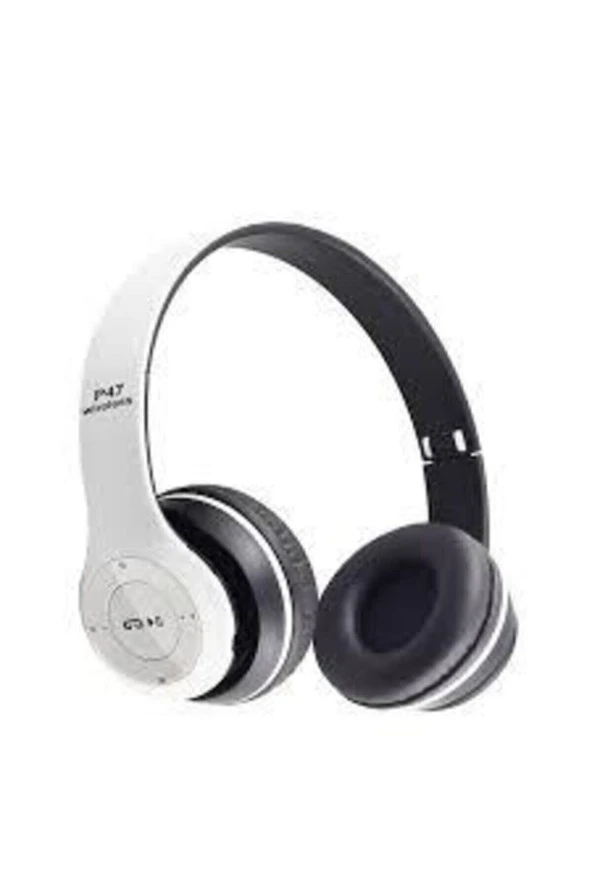 POLYGOLD Beyaz Renk Kafa Üstü Wireless Bluetooth Kablosuz Kulaklık Mp3 Extra Bass Fm Radyo ürün görseli 1