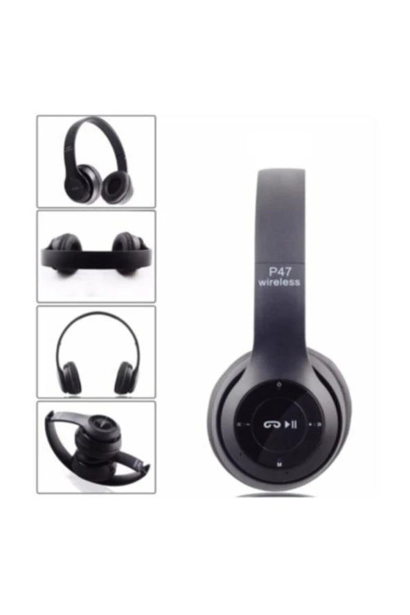 YDM GRUP Siyah P47 Bluetooth Kablosuz Kulak Üstü Kulaklık ürün görseli 1