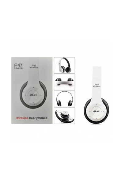 Teefoncu P47 Kablosuz Kulaküstü Bluetooh Wireless Kulaklık(katlanabilir) Beyaz ürün görseli 1