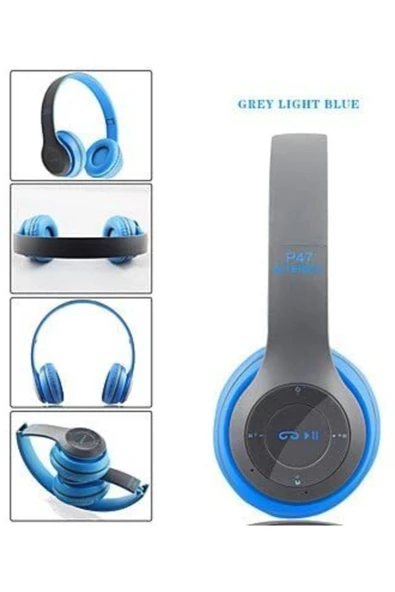 P47 Bluetooth Kulak Üstü Kulaklık - Resim 3