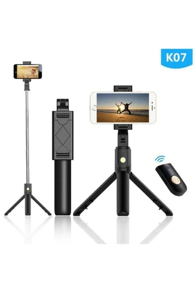 PSGT Tripod Bluetooth Kumandalı Kablosuz Selfie Çubuğu K07 ürün görseli 1