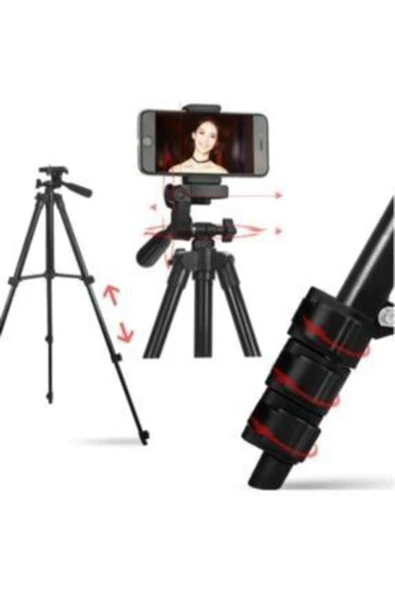 NEORA Profesyonel Video Fotoğraf Eba Tv Youtuber Tripodu 3120 3120 Siyah Tripot ürün görseli 1