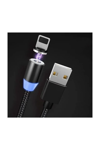 Mmctech Iphone Android Samsung Manyetik Mıknatıslı Şarj Kablosu Micro Usb Type-c Uyumlu - Resim 4