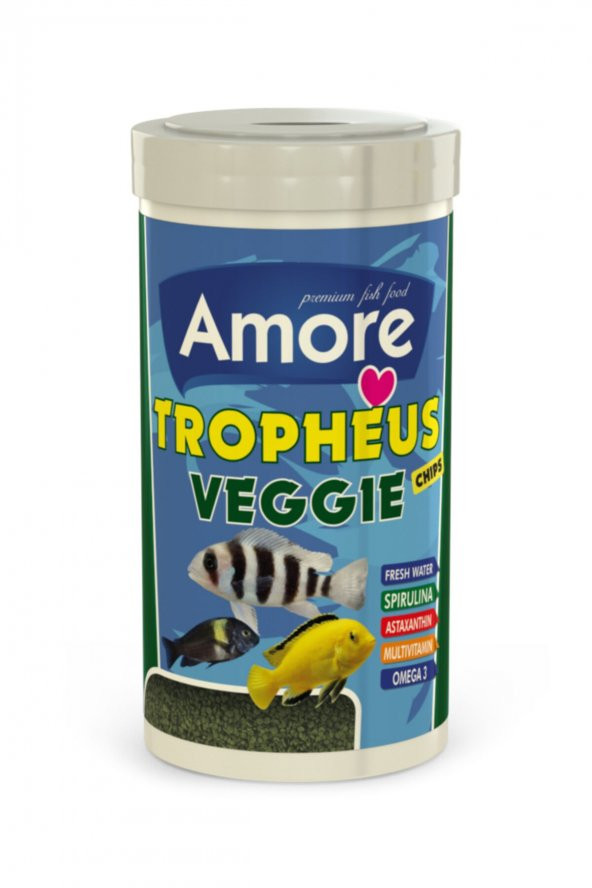 Tropheus Veggie Chips 250ml Green Algae Ve Spirulina Akvaryum Balık Yemi 100gr ürün görseli 1