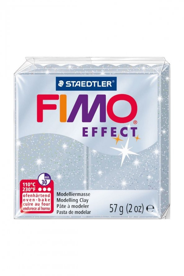 Fimo Effect 8020-812 Modelleme Kili 57 Gram Yaldızlı Gümüş ürün görseli 1