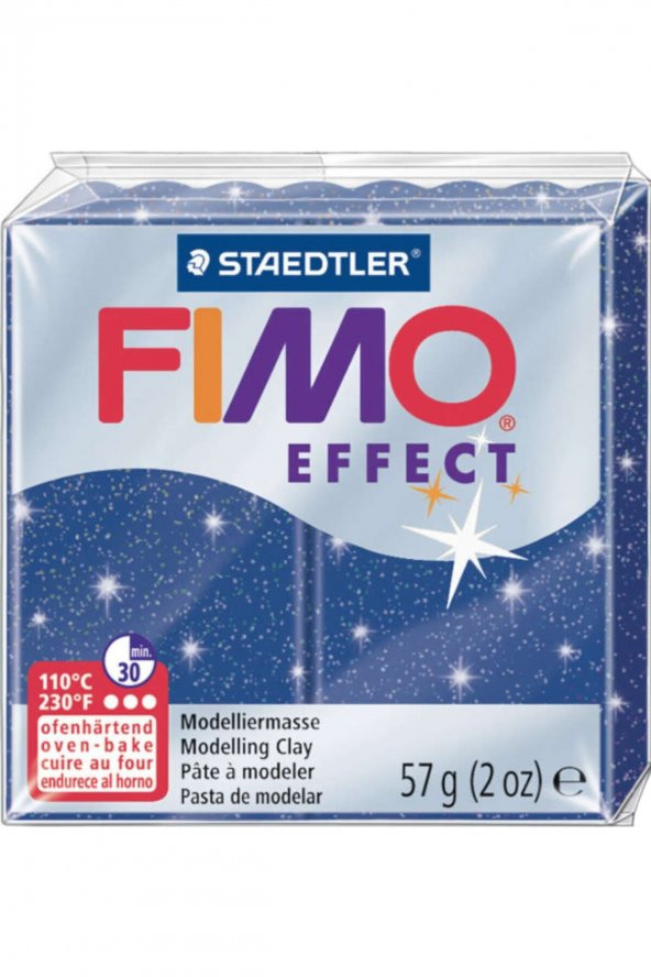 Fimo Effect Polimer Kil 57gr. Glitter Blue Yaldızlı Mavi ürün görseli 1