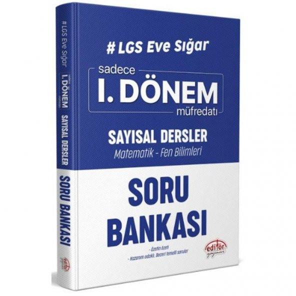 Editör 8.Sınıf LGS Eve Sığar I. Dönem Sayısal Dersler SoruBankası ürün görseli 1