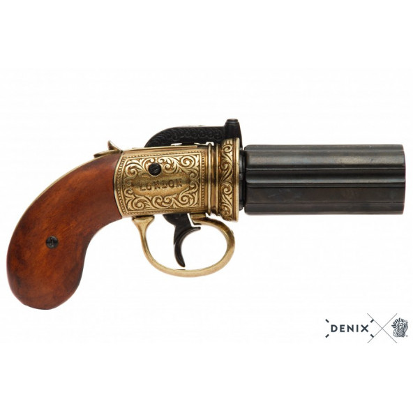 Dekoratif Denix-6 VARİL PEPPER-BOX REVOLVER, İNGİLTERE 1840 ürün görseli 1