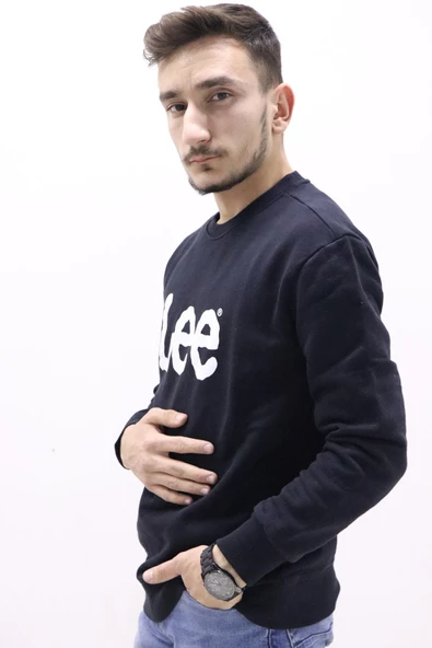 Lee L80XTJ01 Erkek Siyah Sweatshirt - Resim 3
