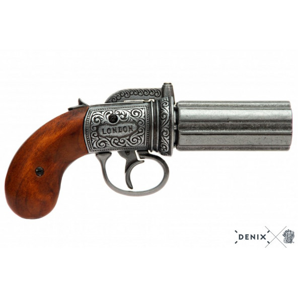 Dekoratif Denix-6 VARİL PEPPER-BOX REVOLVER, İNGİLTERE 1840 ürün görseli 1