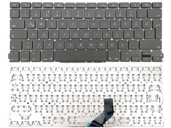 Apple MacBook Pro A1425 2012, 2013 Notebook Klavyesi - Siyah - TR / B.Enter - Resim 2