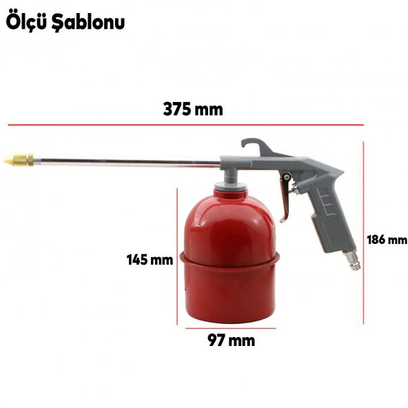 Mazot Tabancası Metal 1000 cc - Resim 4