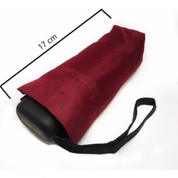 Bordo Mini Cep Boy Şemsiye 17 Cm - Resim 3