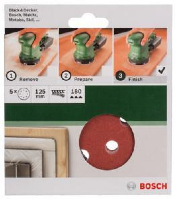 Bosch Makine Zımparası 125mm Zımpara 180K 5Li 2.609.256.A26 ürün görseli 1