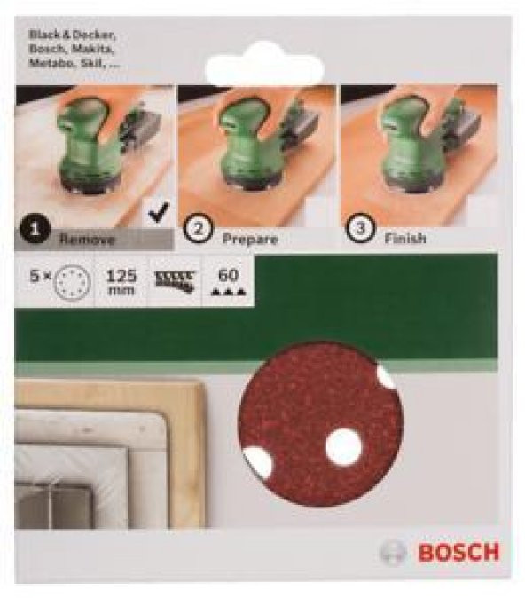 Bosch Makine Zımparası 125mm Zımpara 60K 5Li 2.609.256.A23 ürün görseli 1