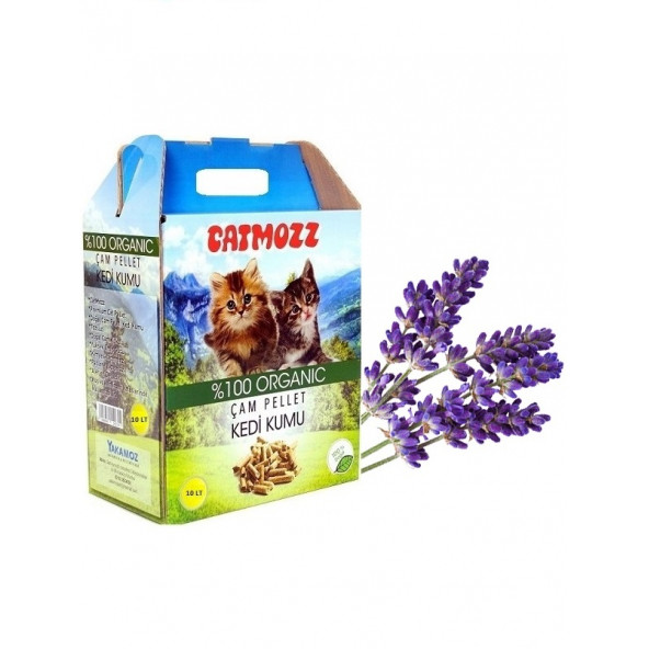 CatMozz Lavender Doğal Organik Çam Peleti Kedi Kumu Lavanta Kokulu 10 Lt ürün görseli 1