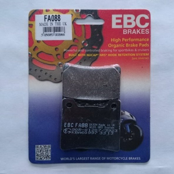 Yamaha Yzf 1000 Thunderace Arka Fren Balatası Ebc Fa088 B ürün görseli 1