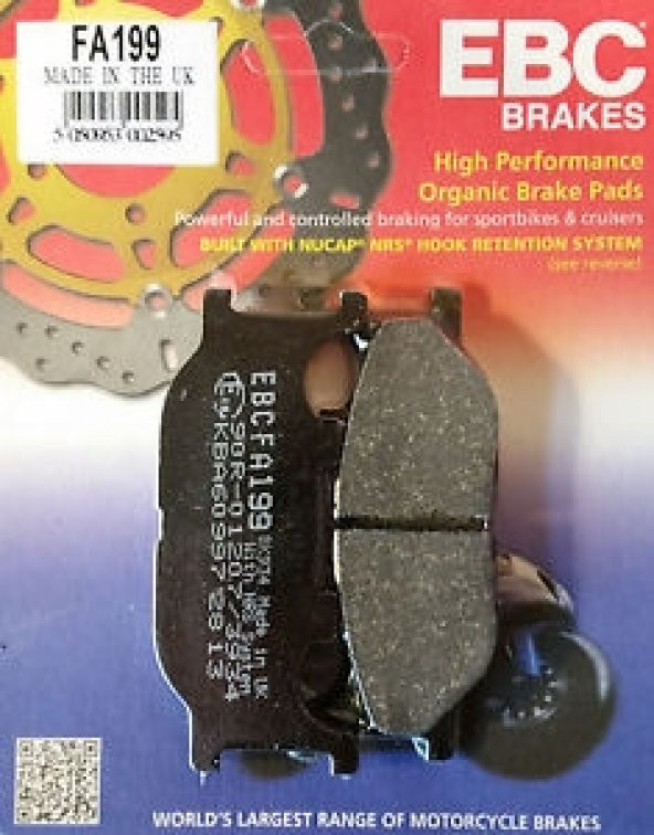 Yamaha Xvs 250 Drag Star Ön Fren Balatası Ebc Fa199 Balat ürün görseli 1