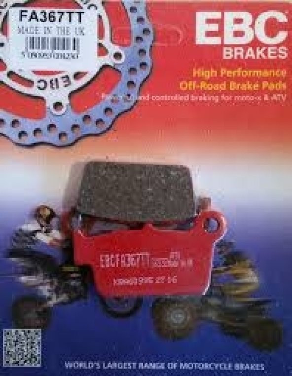 Yamaha Wr 450 F Arka Fren Balatası Ebc Fa367Tt Karbon Balata ürün görseli 1