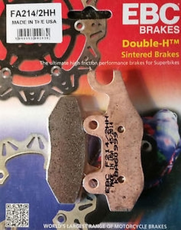Triumph Speed Triple R Arka Fren Balatası Ebc Fa214/2Hh Sinterli ürün görseli 1