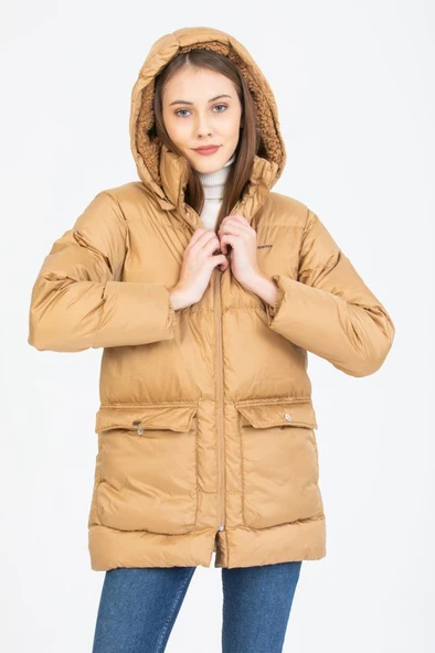 Kinetix Bella Coat Kamel Günlük Kadın Şişme Kaban ürün görseli 1