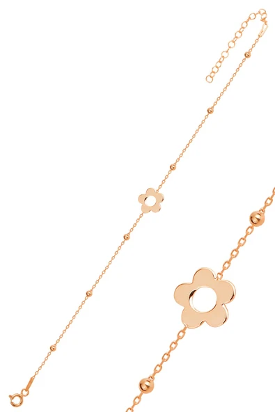 Gümüş rose top top zincirli çiçek bileklik SGTL11863ROSE ürün görseli 1