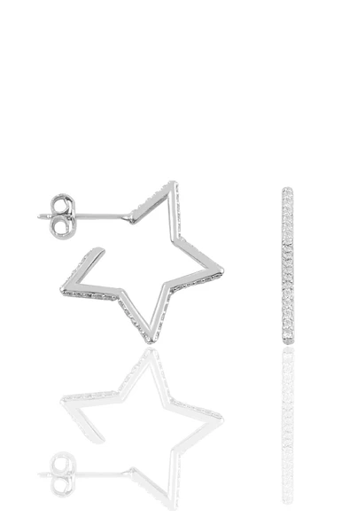 Gümüş rodyumlu zirkon taşlı star küpe SGTL11859RODAJ ürün görseli 1