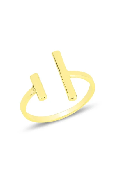 Gümüş altın yaldızlı modern tasarımlı üstten ayarlamalı yüzük SGTL11816GOLD ürün görseli 1