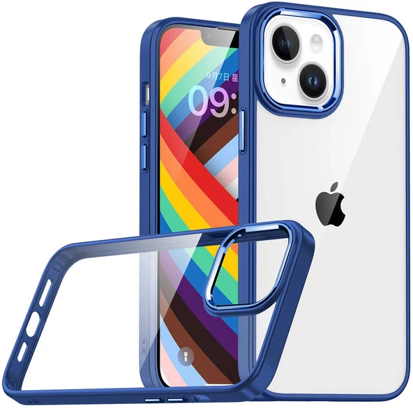 Apple iPhone 14 Kılıf Zore Flora Buton,Kenar Çevresi Renkli Kılıf ürün görseli 1