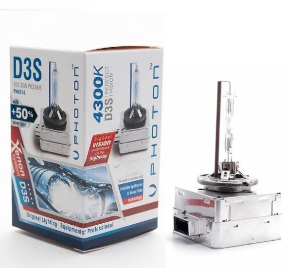PHOTON D3S 4300K XENON AMPÜL +50 FAZLA IŞIK ürün görseli 1