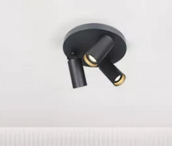 MYLİGHTS MAT SİYAH ÜÇLÜ LED AVİZE HAREKETLİ BAŞLIK GÜN IŞIĞI LED AMPULLÜ PANASONİC MARKA LEDLİ ürün görseli 1