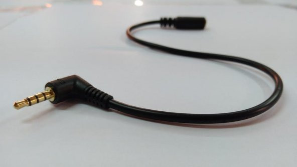 3.5 mm Stereo 4 Boğumlu (TRRS) 90 Derece Uzatma Kablosu 20 cm ürün görseli 1
