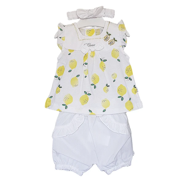 Caramell Bebek Takımı - 3 lü - TKK6178 - Lemon - Beyaz ürün görseli 1