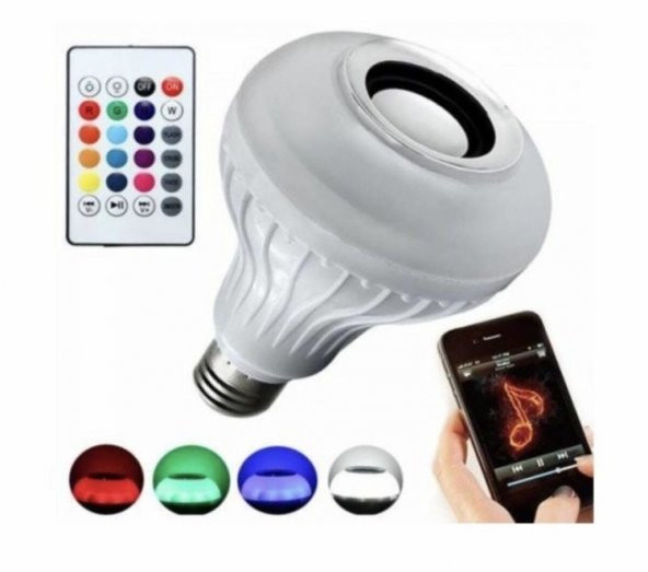Bluetooth Hoparlörlü Kumandalı Rgb Akıllı Led Ampul Rgb ürün görseli 1