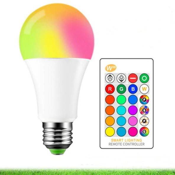 Uzaktan Kumandalı Rgb Led Ampul 9 Watt 16 Renk Led Rgb Ampul ürün görseli 1