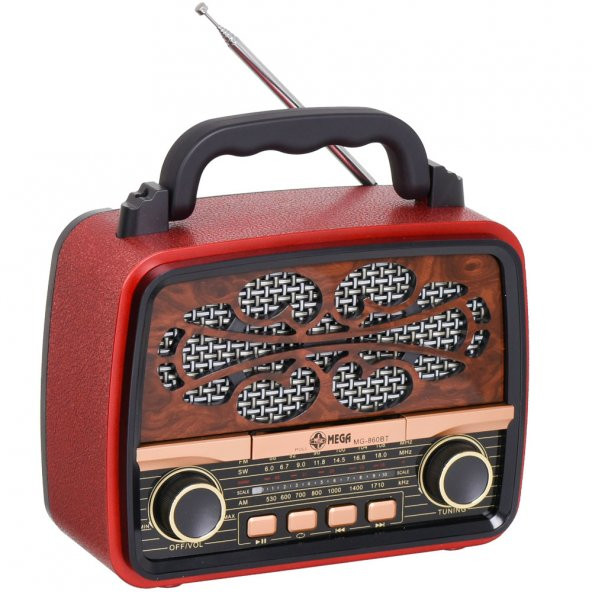 EVERTON RT-880Usb Sd Fm Bluetooth Lu Şarjlı Nostaljik Radyo Mg-860 Bt ürün görseli 1