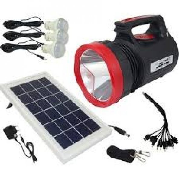 Gold Silver 345 Güneş Panelli Radyolu 3 Ampullü Çok Amaçlı Solar ürün görseli 1