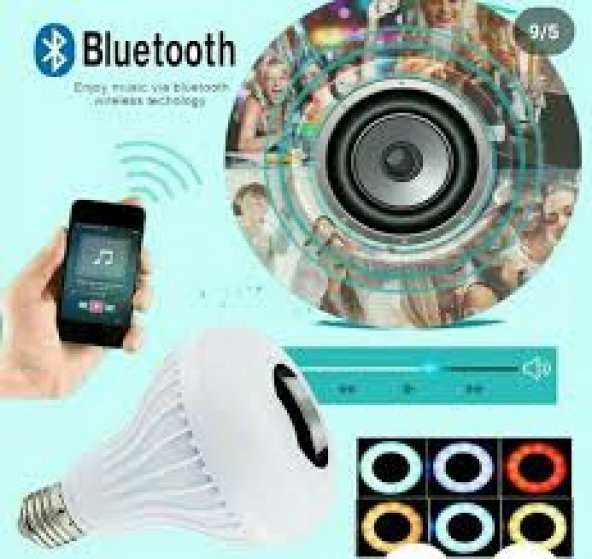 Bigem Müzik Çalan Kumandalı Renk Değiştiren Bt- Ampul 12 Watt ürün görseli 1