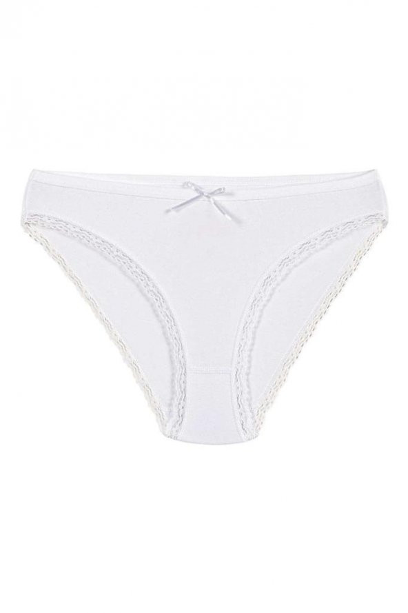 12 Adet Yıldız Bayan Likralı Dantelli Bikini Külot Beyaz 3790 ürün görseli 1