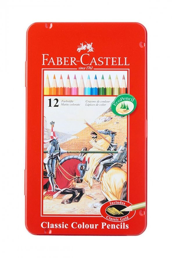Faber-Castell Metal Kutu Boya Kalemi 12 Renk ürün görseli 1