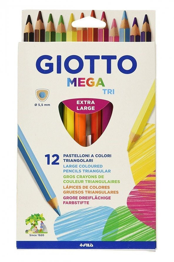 Giotto Mega Tri Kuru Boya Kalemi Asklılı Paket 12Li ürün görseli 1