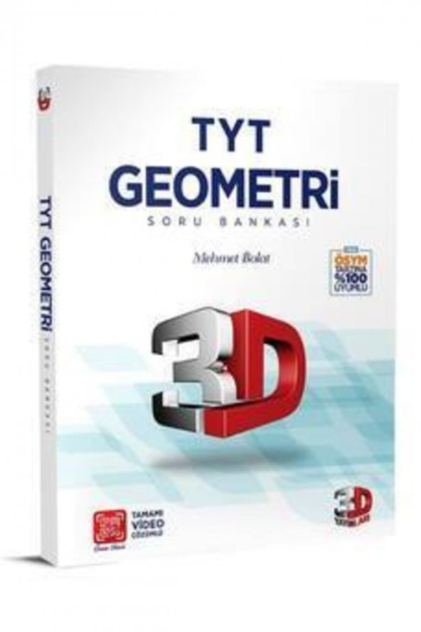 3D Tyt Geometri Soru Bankası Tamamı Video Çözümlü 2021 ürün görseli 1